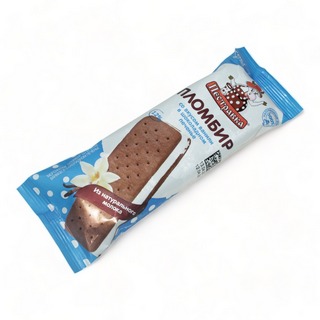 Мороженое Пестравка Сэндвич пломбир ваниль в шоколадном печенье 76г